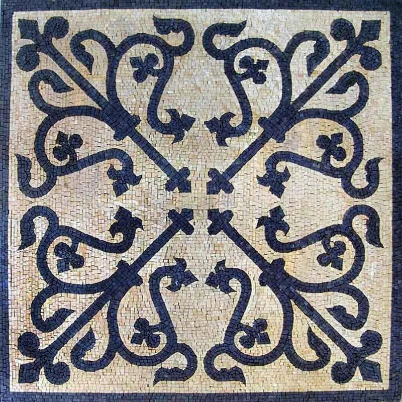 Geometric Mosaic Art Tile - Lila