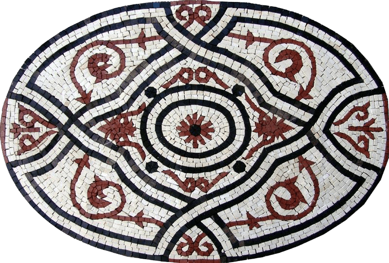 Geometric Oval Floor Mosaic - Munya