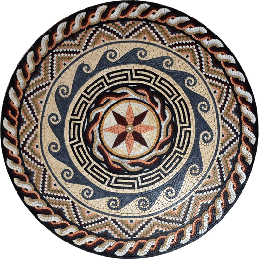 Greco-Roman Medallion Art - Zeus Mosaic