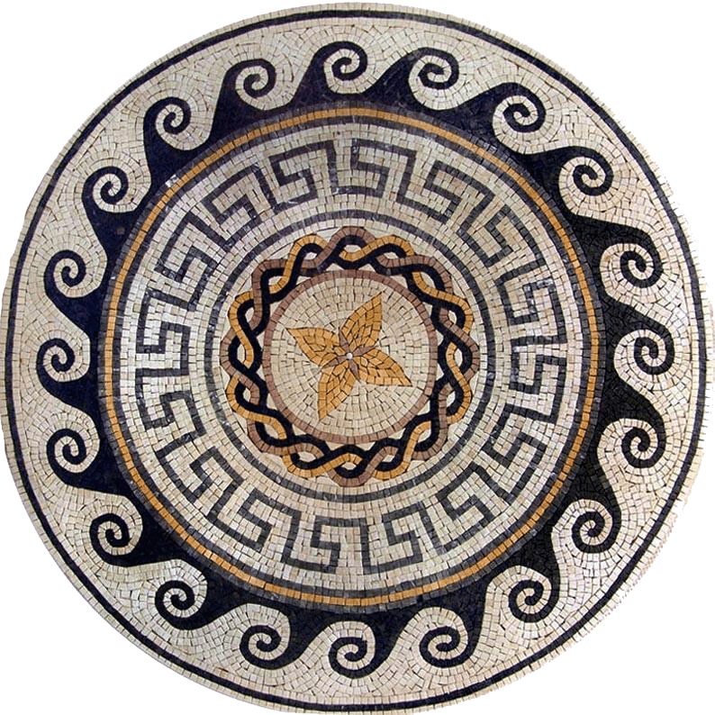 Médaillon gréco-romain - Mosaïque Athéna II