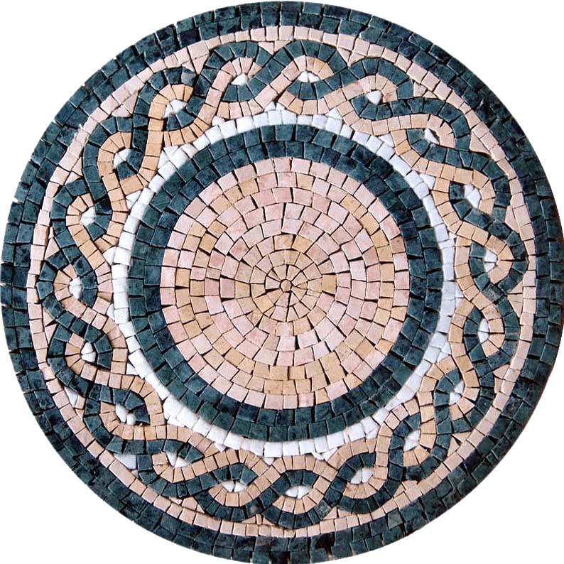 Mármore cortado à mão - Mosaico de guirlanda de Afrodite