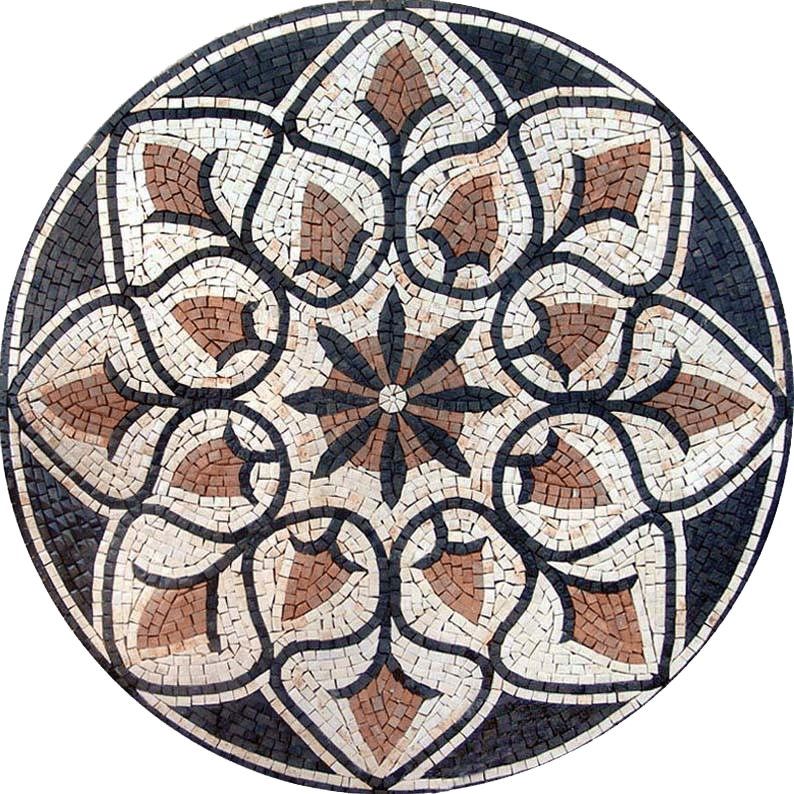 Mosaico de flores de mármol cortado a mano- Jinan