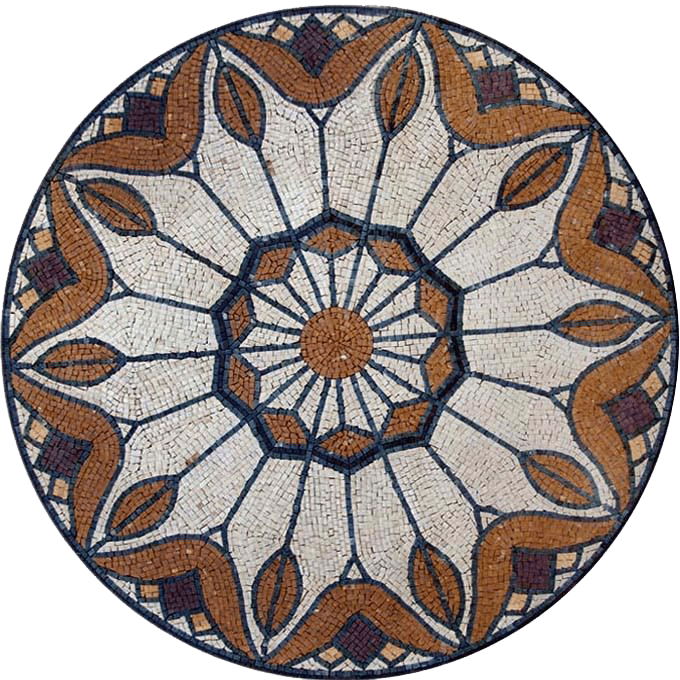 Handcut Stone Floral Medallion- Lorea Mosaic