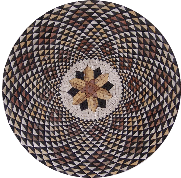 Geometric Starburst - Marble Mosaic Handmade - Mesh Backing
