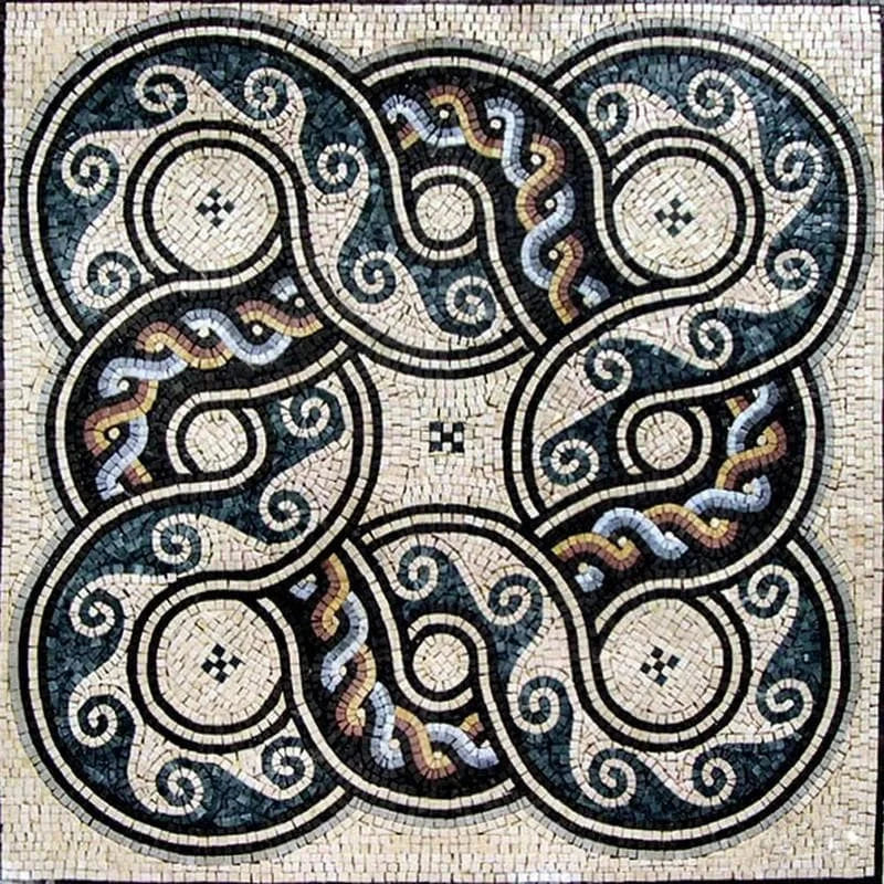 Mosaico Romano em Mármore - Agosto