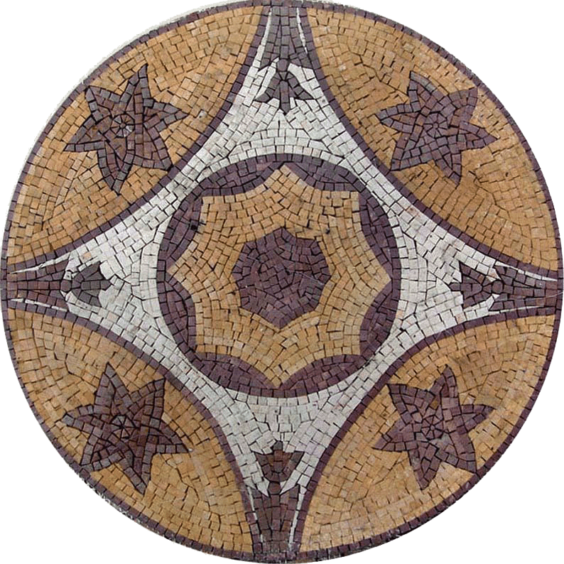 Medallion Art Tile - Star Flower Mosaic
