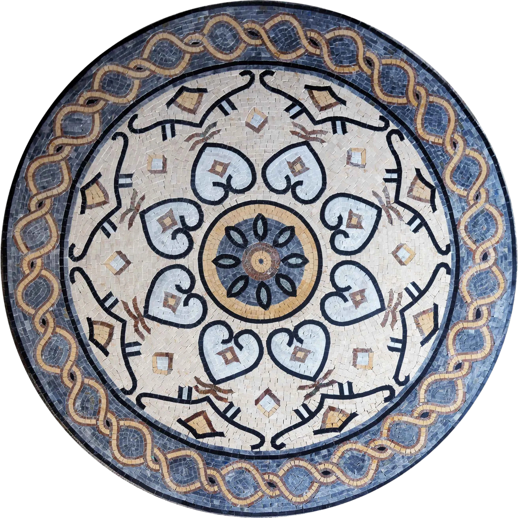 Arte em mosaico com padrão de medalhão
