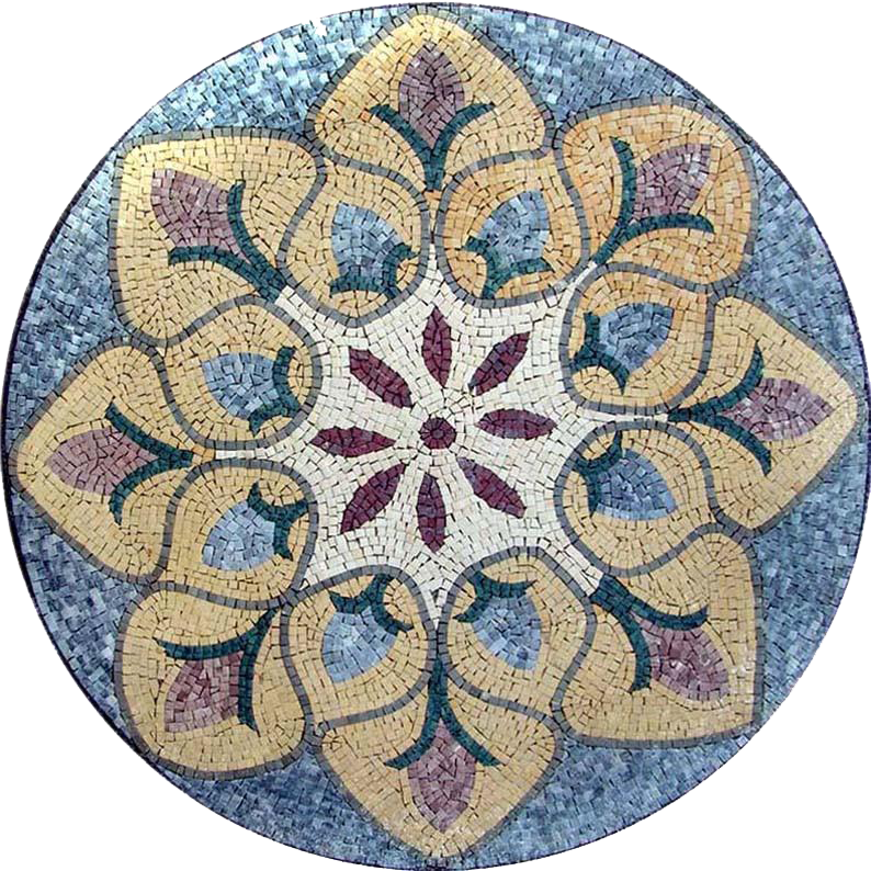 Medaglione in mosaico - Fiore del Nilo