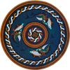 Мозаичный медальон - морское колесо