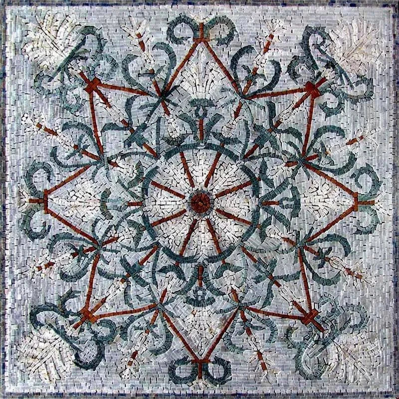 Mosaico floreale ornamentale quadrato - Hana II