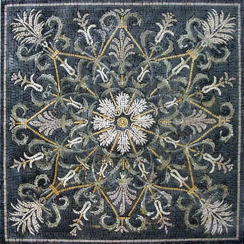Dekoratives Blumenmosaik-Quadrat - Hana