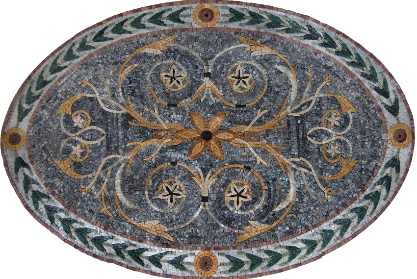 Oval Floral Mosaic - Lindy
