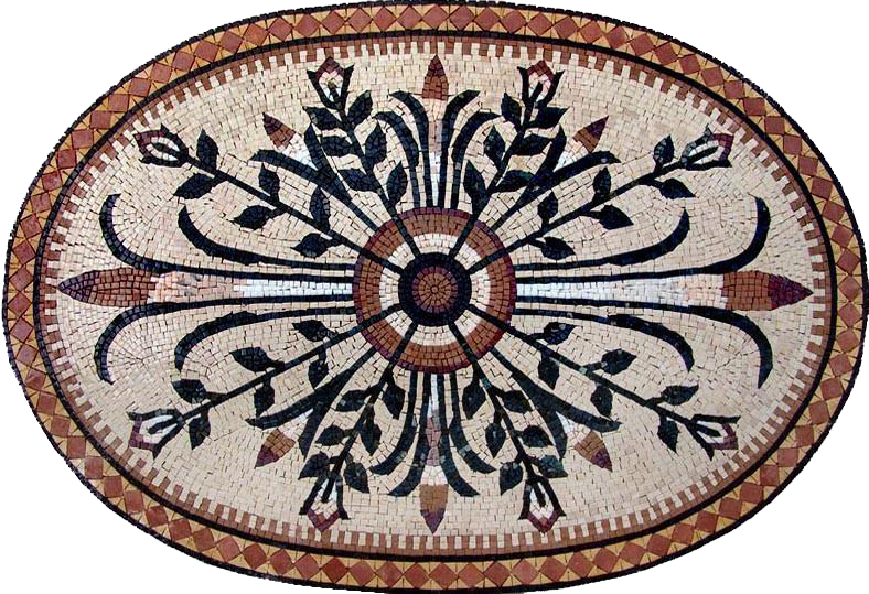 Mosaico Oval de Flores - Ada II