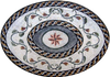 Oval Mosaic Art avec fleur rose au milieu
