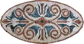 Obra de arte de mosaico ovalado - Janessa II