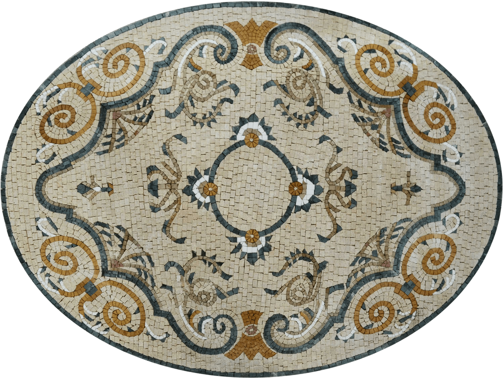 Mosaico de piso ovalado persa - Jahan