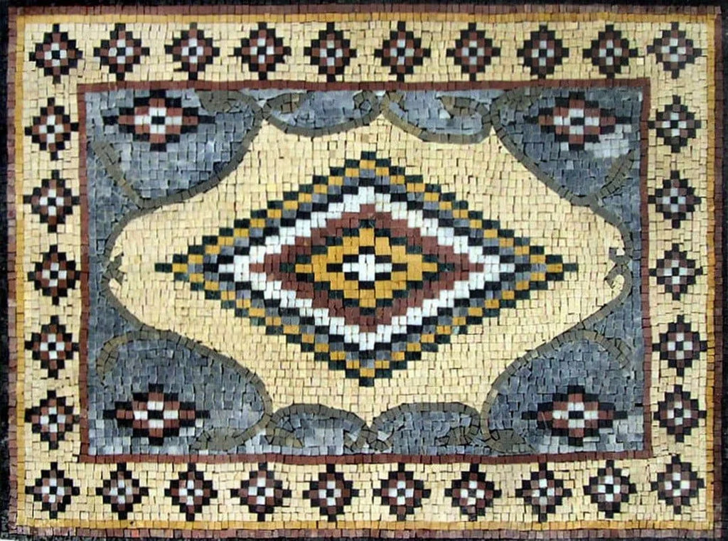 Mosaico de mármol rectangular