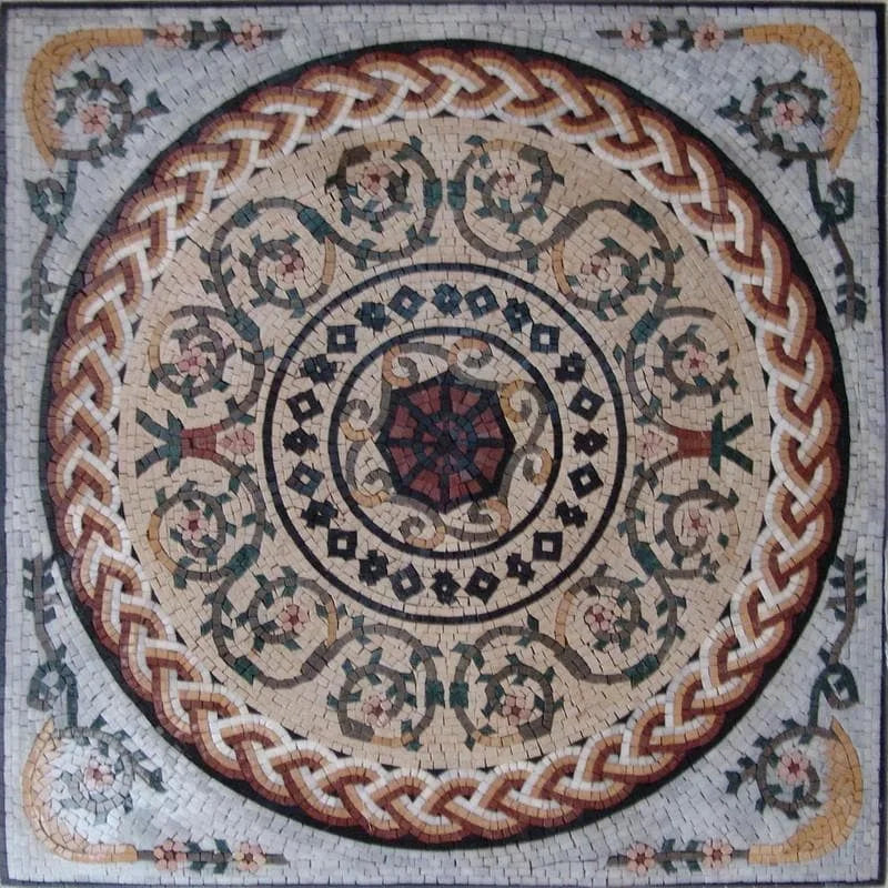 Roman Geometric Mosaic - Cypress II