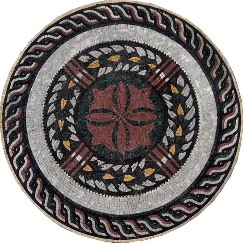 Medalhão de arte em mosaico romano - Calla