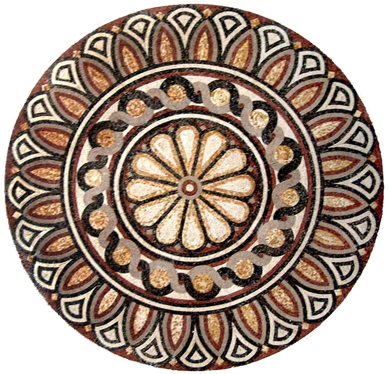 Medalhão de arte em mosaico romano - Felix