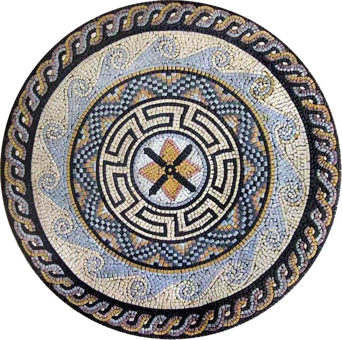 Roman Mosaic Art Medallion - Tulia