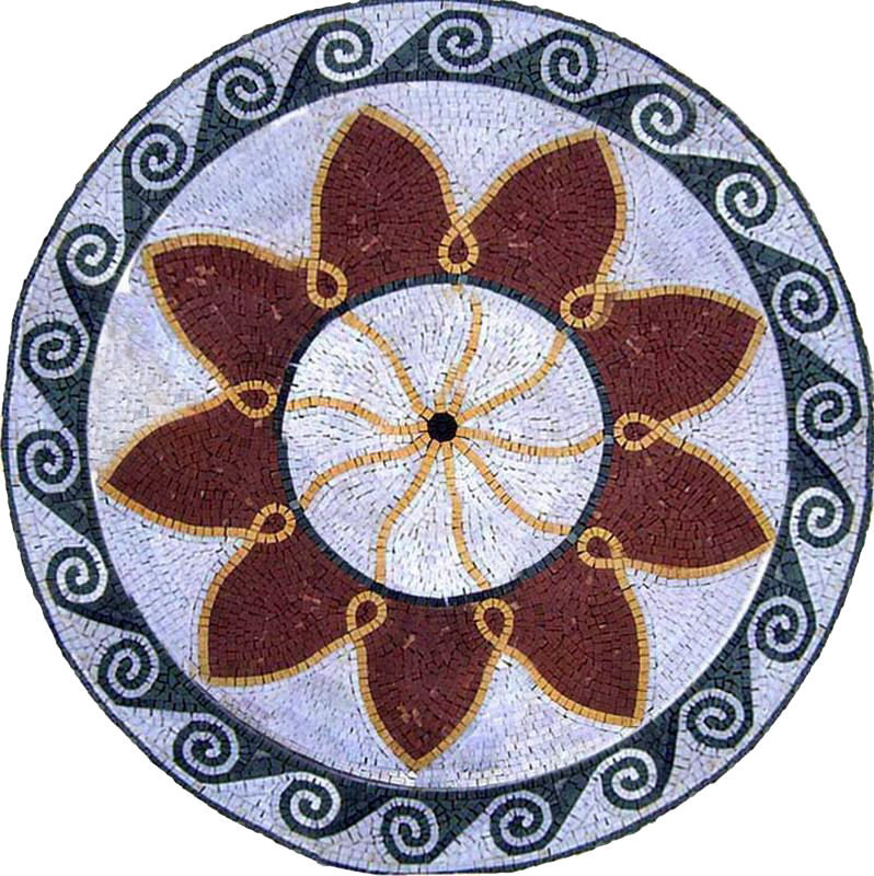 Mosaico Flor Redonda - Rueda de Fuego