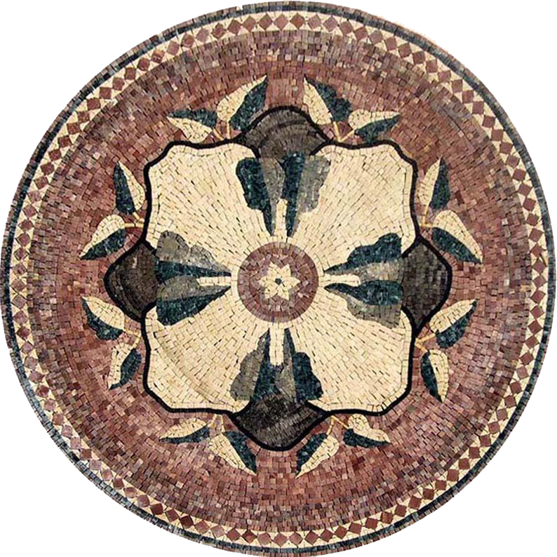 Round Flower Mosaic - Pansy