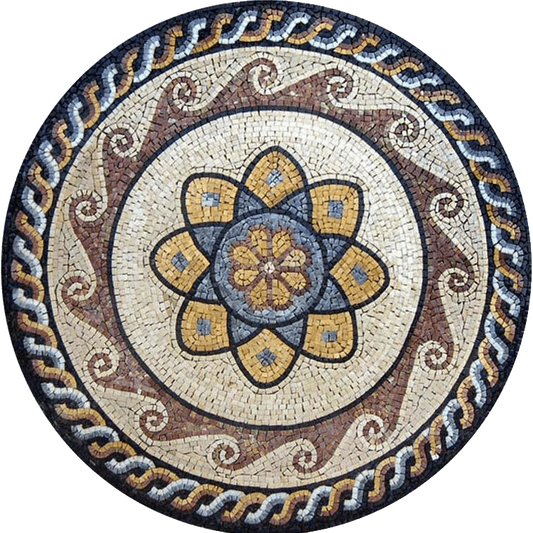 Round Marble Flower Mosaic - Lorea