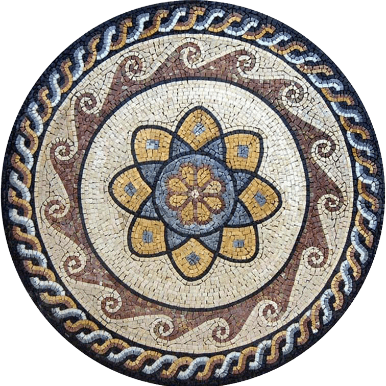 Round Marble Flower Mosaic - Lorea