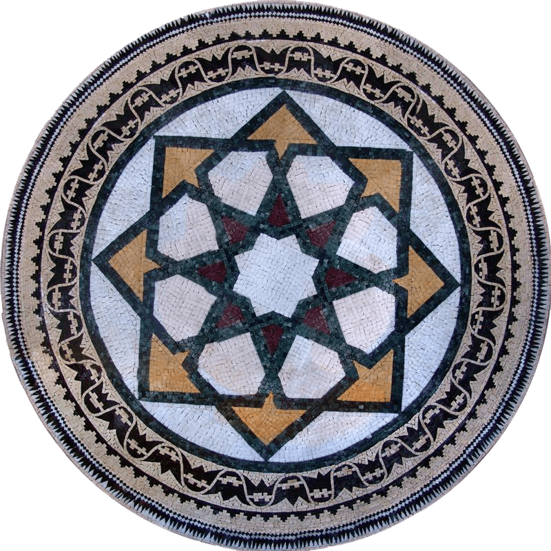 Mosaico de Mármol Redondo - Aquila