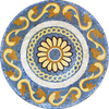 Mosaico redondo de flores romanas - Caio