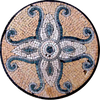 Mosaico di piastrelle rotonde - Bleu de Prusse
