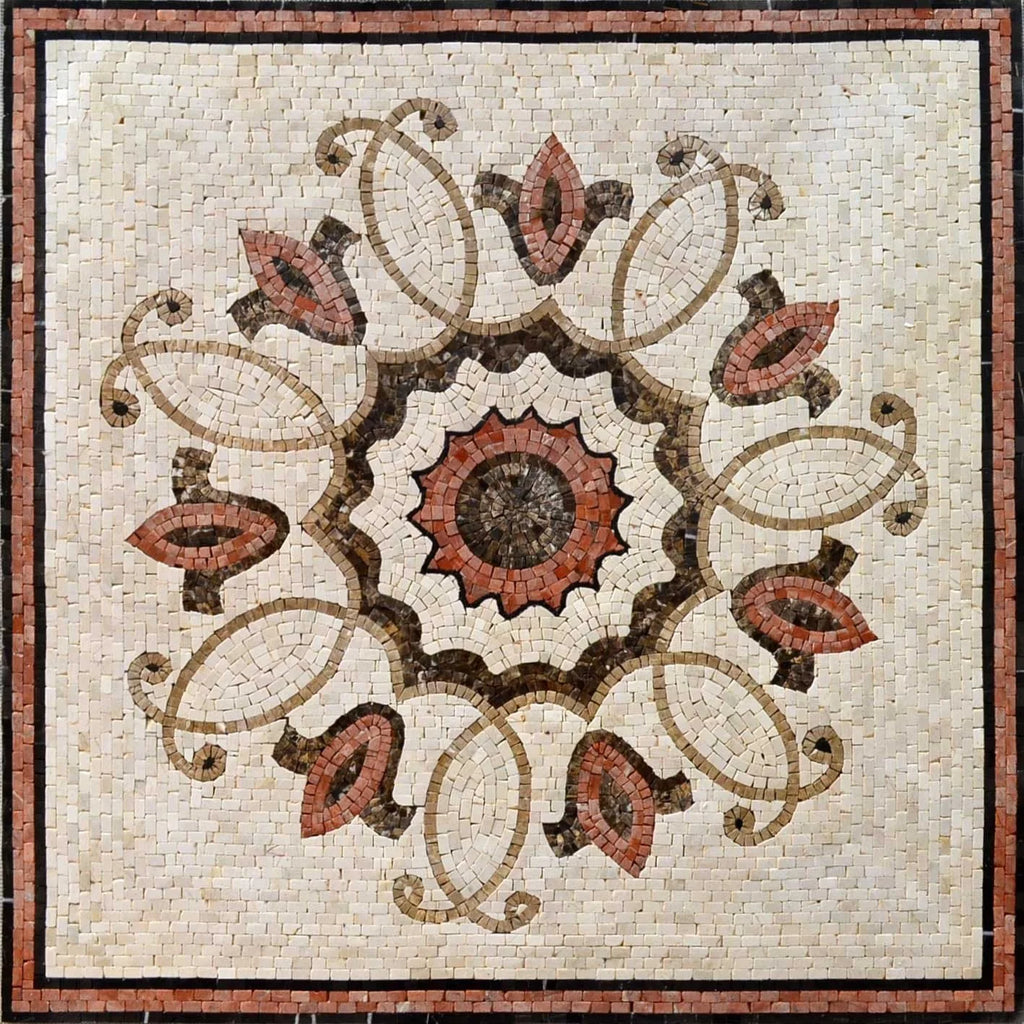 Sienna Floral Mosaic Art Square - Hester