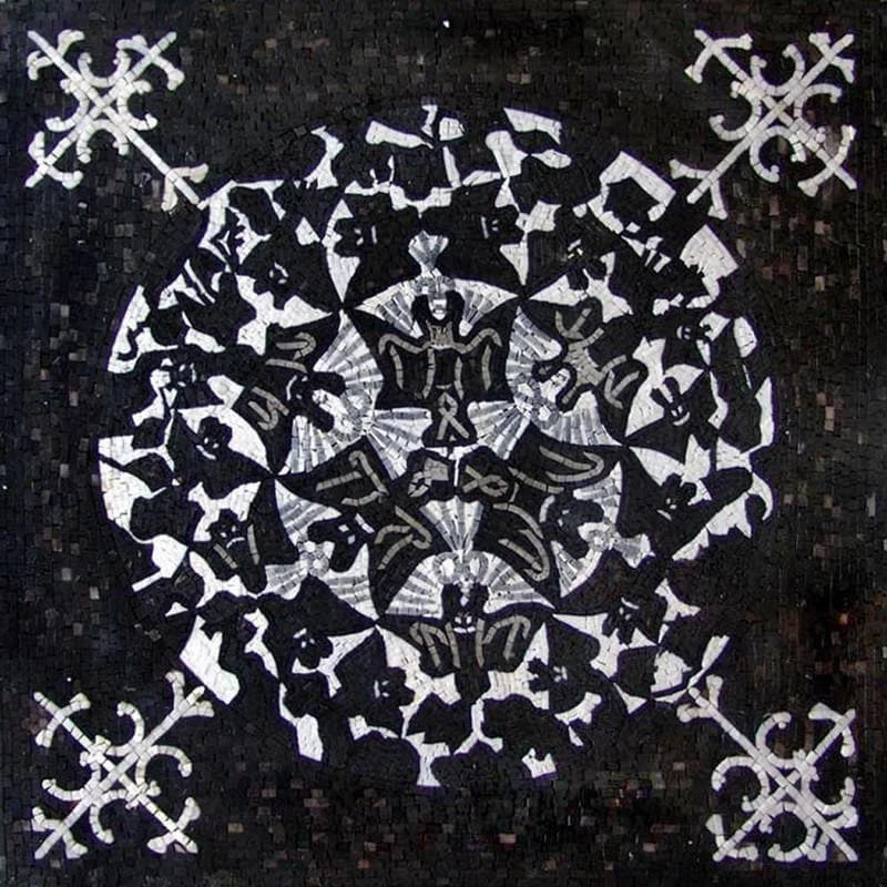 Obra de arte de mosaico cuadrado - Angélica