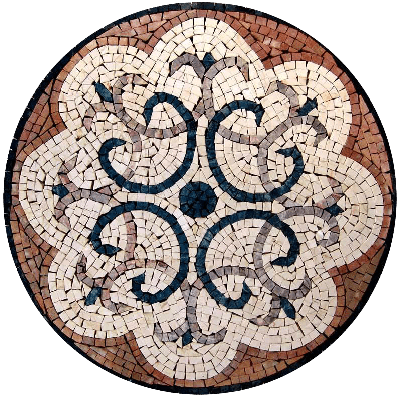 Medallón de Arte en Piedra - Mosaico Verde Katana