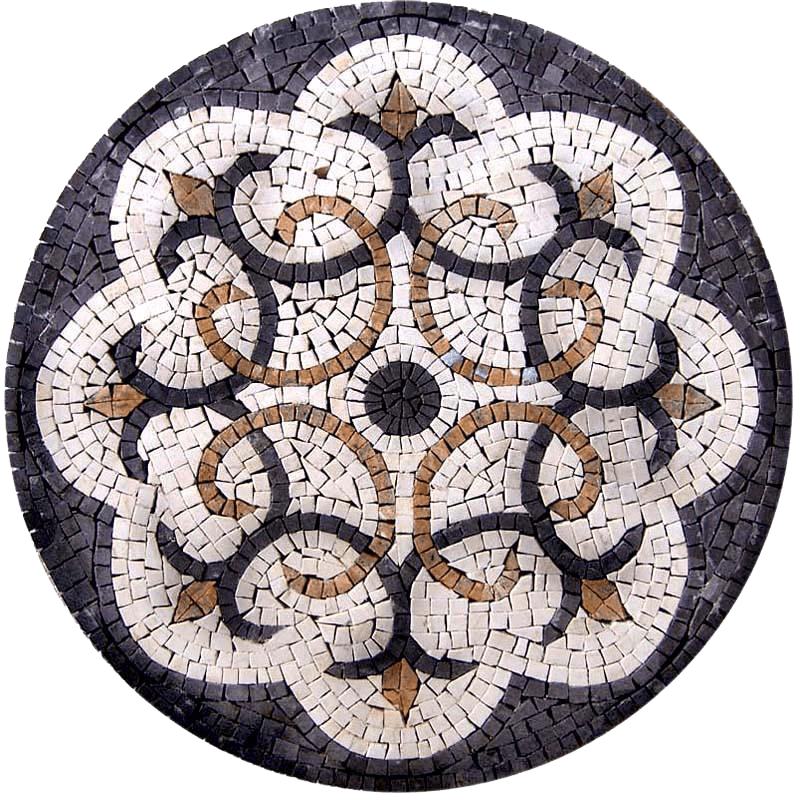 Medalhão de Arte em Pedra - Katana Mosaic