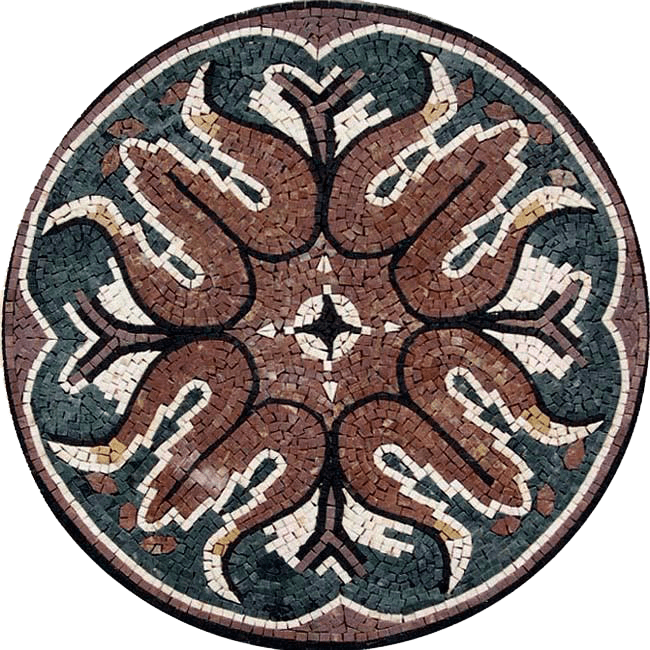 Mosaico de medallón de arte de piedra - Jadyn