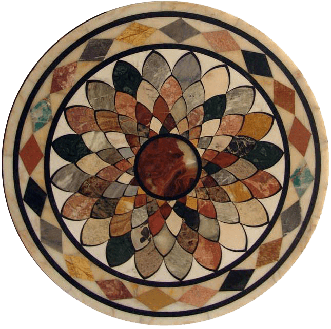 Freya - Medaglione in mosaico di marmo a getto d'acqua