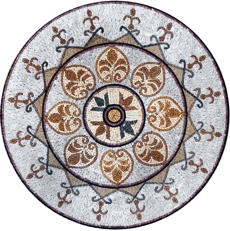 Stone Medallion Accent - Damask Mosaic