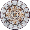 Detalhe de medalhão de pedra - mosaico de damasco