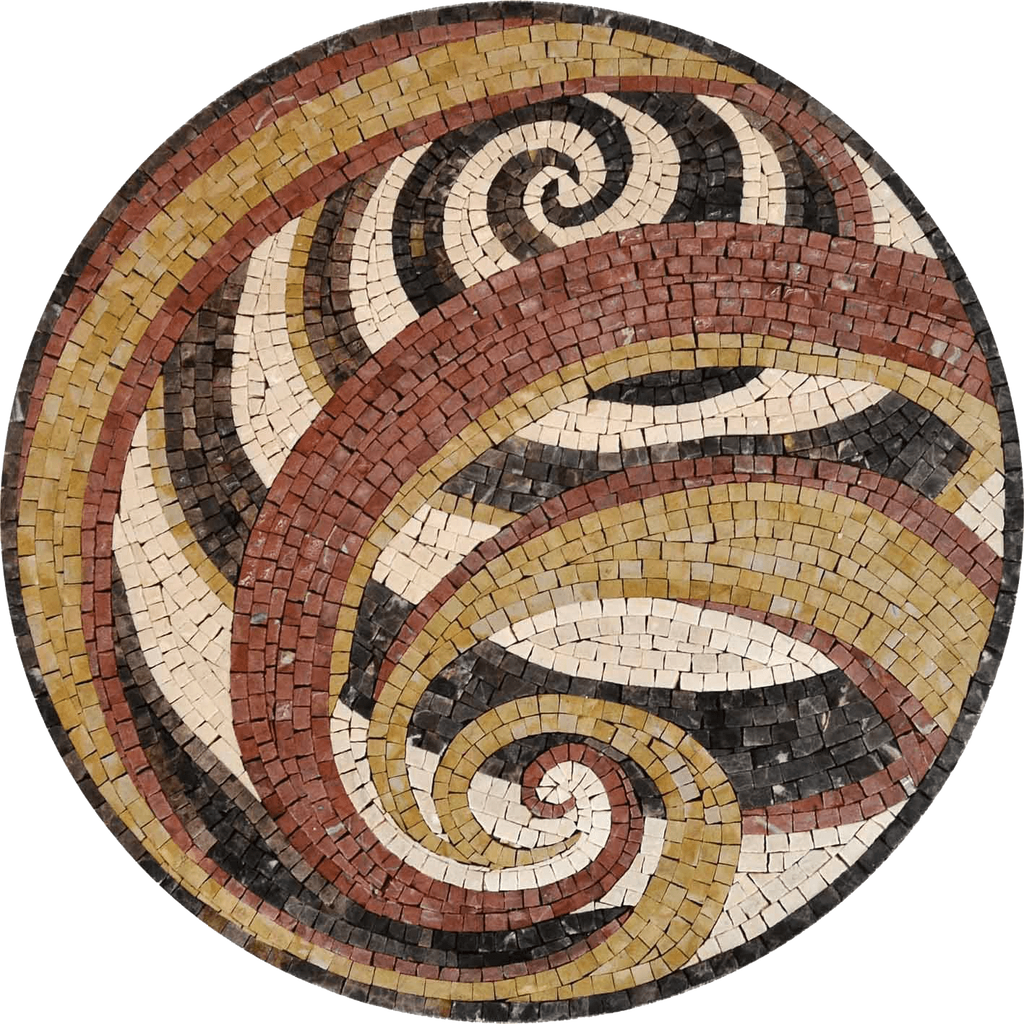 Swirl Design Rondure - Dabira Mosaic
