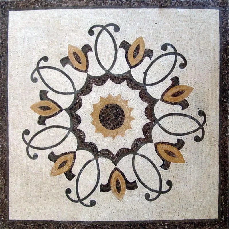 Quadrado de Arte em Mosaico Floral Umber - Hester