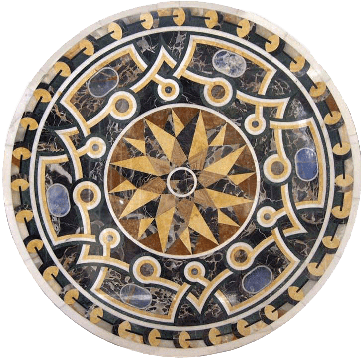 Arte em mosaico de mármore Galileo Waterjet