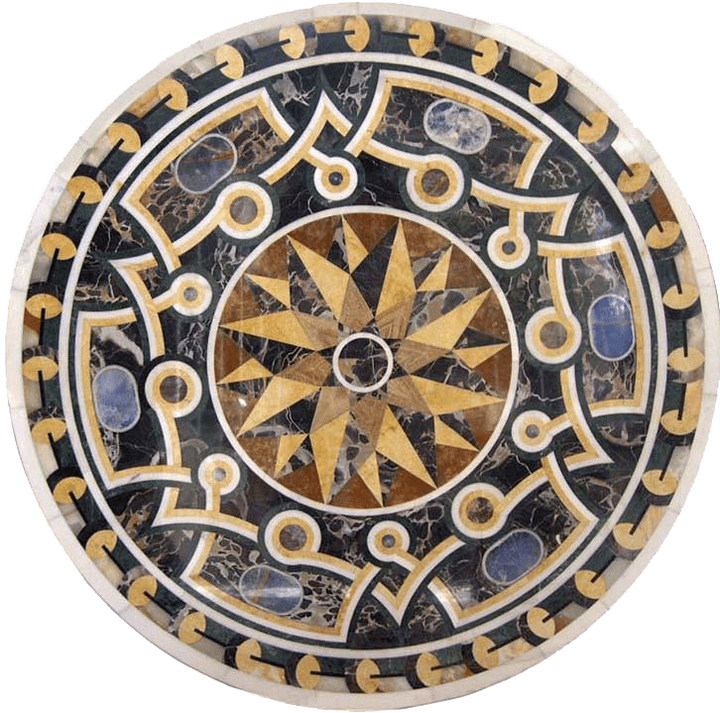 Arte em mosaico de mármore Galileo Waterjet