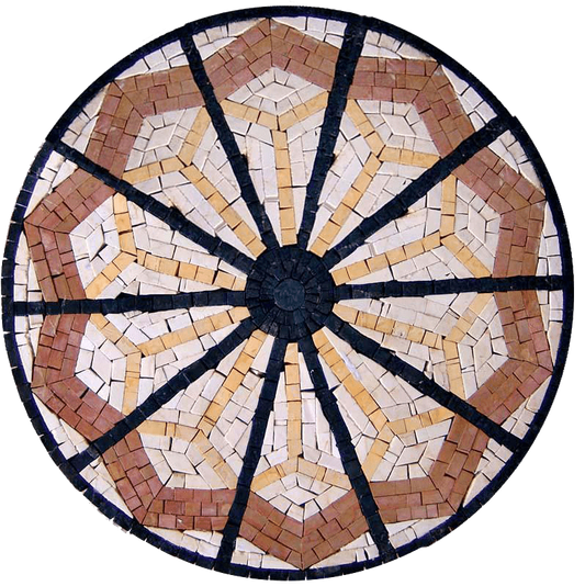Yellow Stone Tile - Manipura Medallion Mosaic