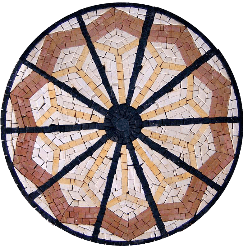 Azulejo de piedra amarilla - Mosaico de medallón de Manipura