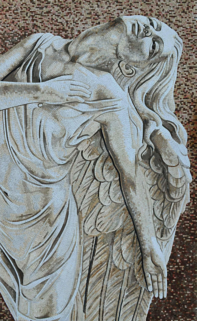 Piastrella a mosaico con dea greca art