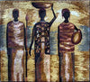 Mural de mosaico de arte de escena africana