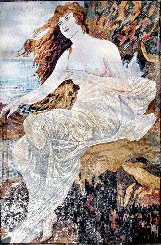 Alphonse Mucha Mermaids n' Mucha - Reprodução em mosaico