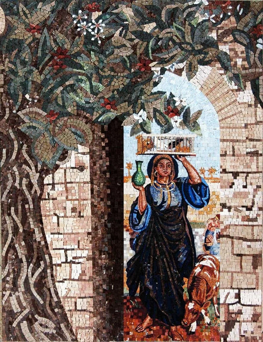 Ancient Scene Marble Mosaic Hand made